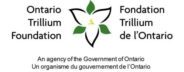 The logo for the ontario Trillium Foundation, showcasing a three-petal trillium flower in white, green and black.