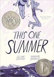 The book cover for Mariko Tamaki's THIS ONE SUMMER. Illustrated by Jillian Tamaki.