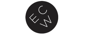 Logo for ECW Press--black circle with ECW in white text diagonally across the circle.