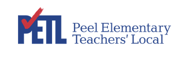 Blue logo that says Peel Elementary Teachers' Local
