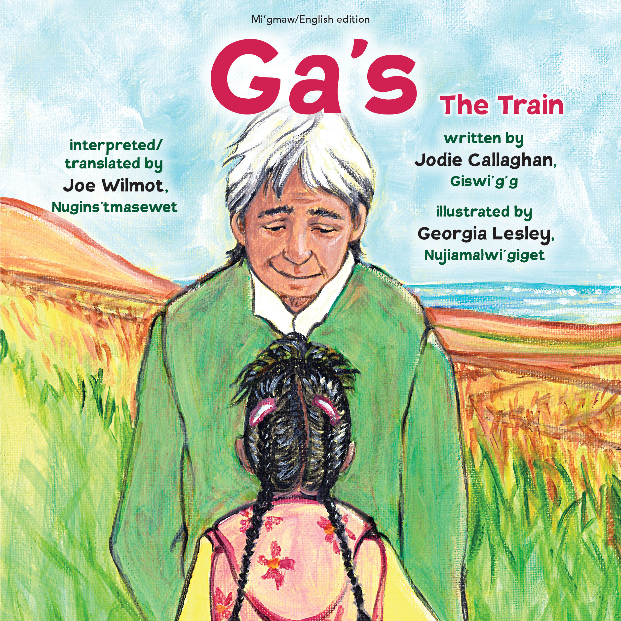 Book cover of Ga's / The Train which features a grandfather and his granddaughter