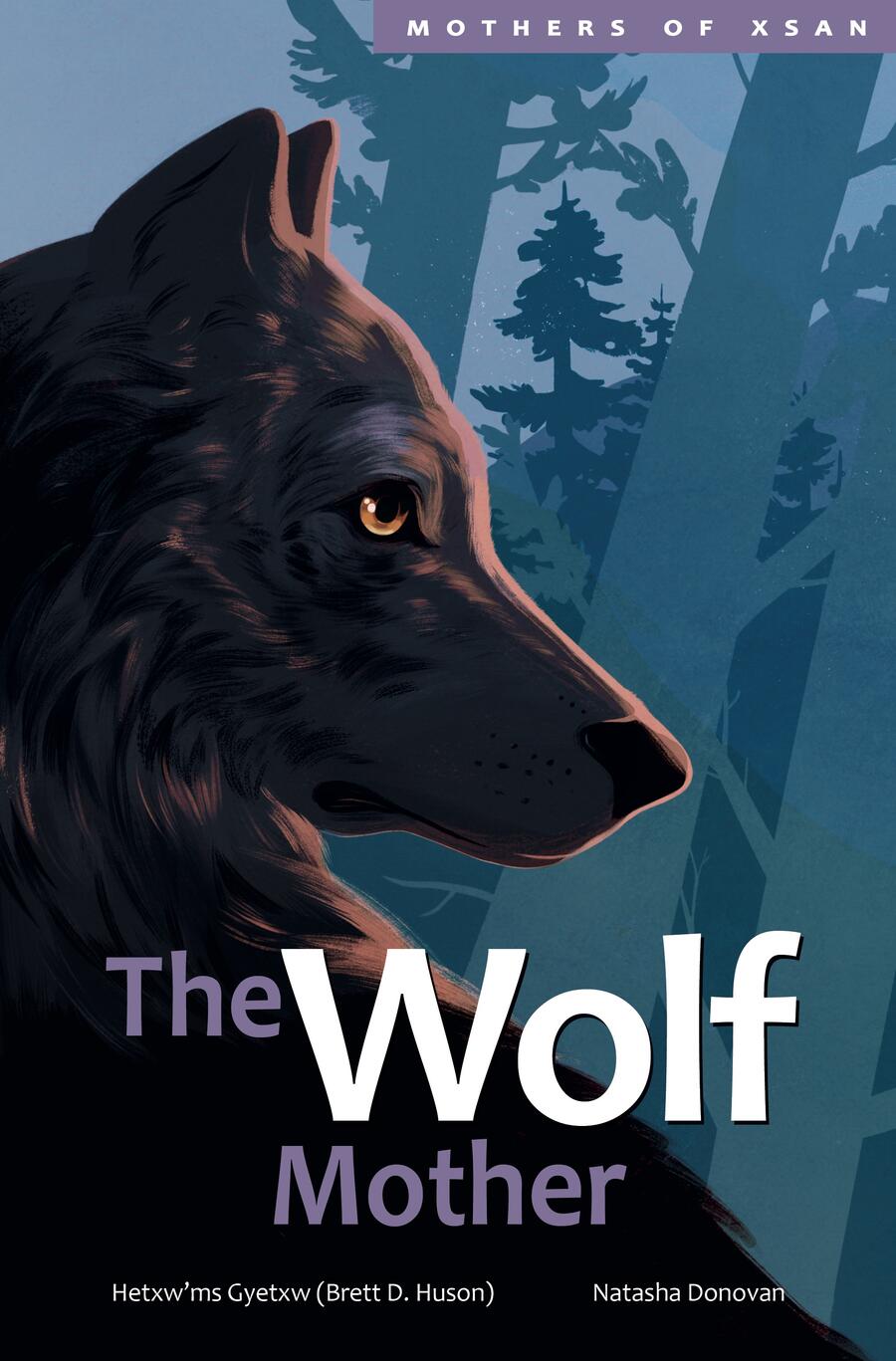 Book cover of The Wolf Mother featuring a wolf