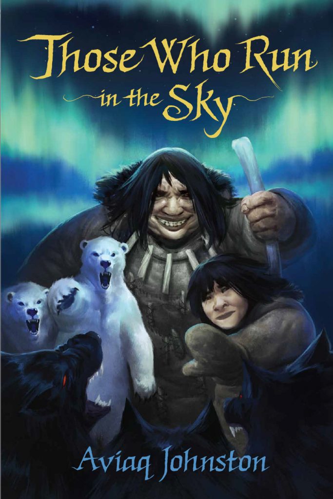 Cover art for the young adult novel THOSE WHO RUN IN THE SKY by Inuk author Aviaq Johnston